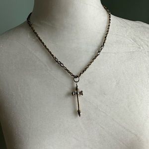 Waxing Poetic 18 inch sterling and brass necklace